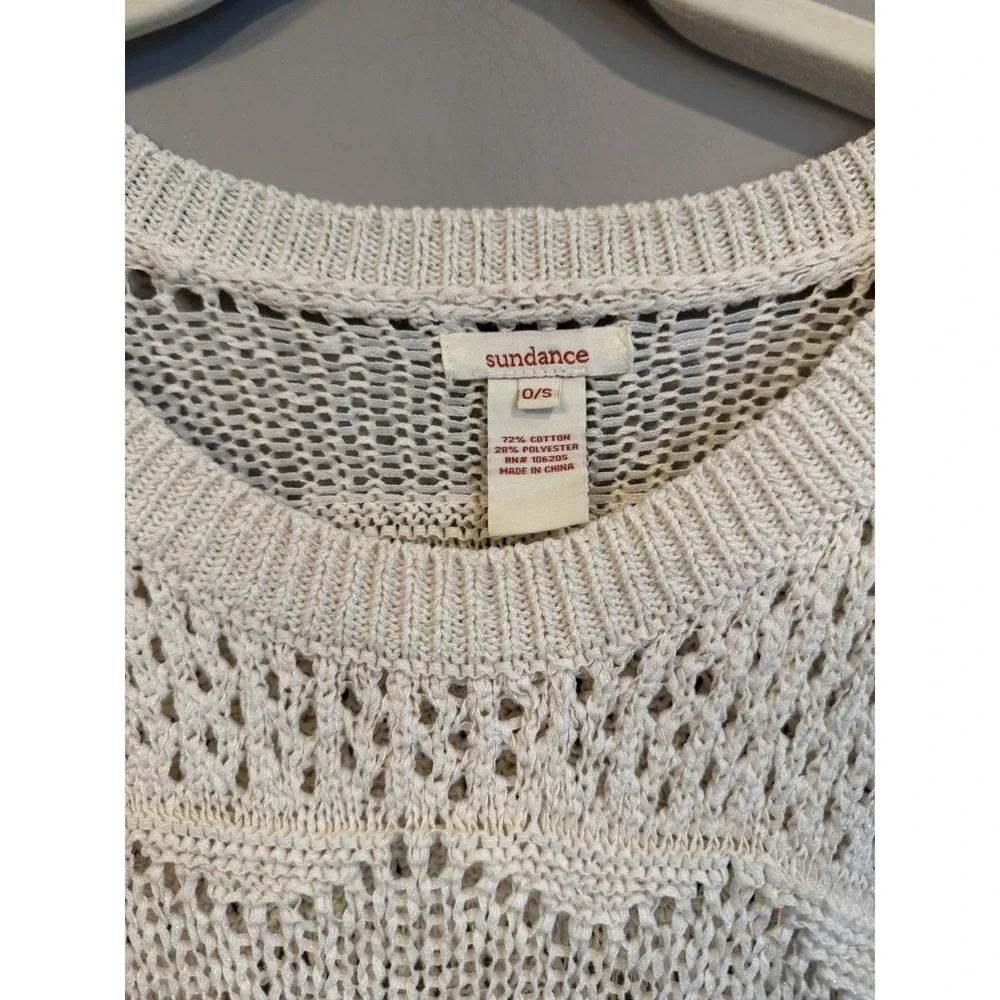 Sundance‎ East Days Crocheted Poncho Vacation Coastal One Size Cream
